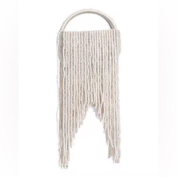 RETROFETE ESTEL SMALL EMBELLISHED Sequin PEARL FRINGE BAG Clutch - Picture 6 of 16